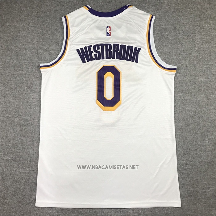 Camiseta Los Angeles Lakers Russell Westbrook NO 0 Association 2021 Blanco
